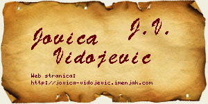 Jovica Vidojević vizit kartica